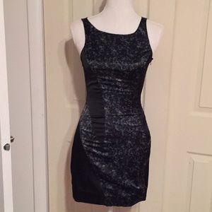 AllSaints Black Textured Sleeveless Sheath Dress